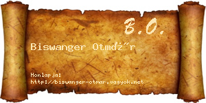 Biswanger Otmár névjegykártya